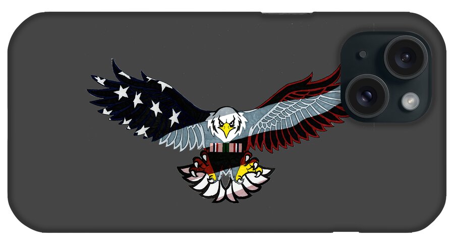 Eagle iPhone Case featuring the drawing 25th Anniversary Desert Storm by Bill Richards
