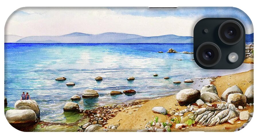 Chimney Beach iPhone Case featuring the painting #265 Chimney Beach #265 by William Lum