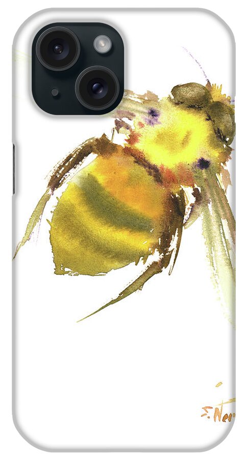 Bee iPhone Case featuring the painting Bee #3 by Suren Nersisyan