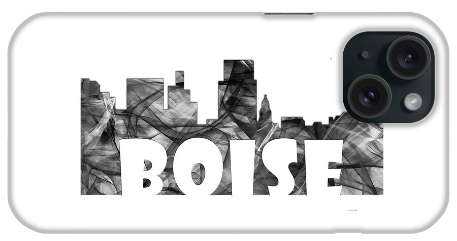 Boise Idaho Skyline iPhone Case featuring the digital art Boise Idaho Skyline #3 by Marlene Watson