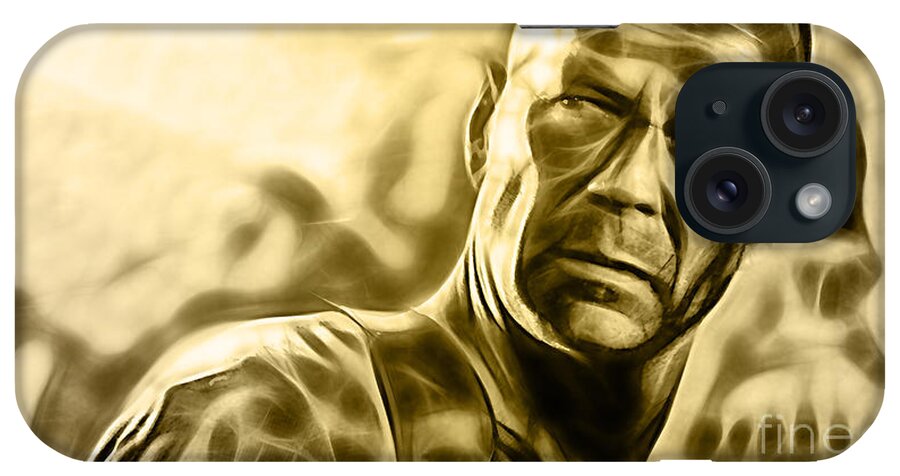 Bruce Willis iPhone Case featuring the mixed media Bruce Willis Collection #3 by Marvin Blaine