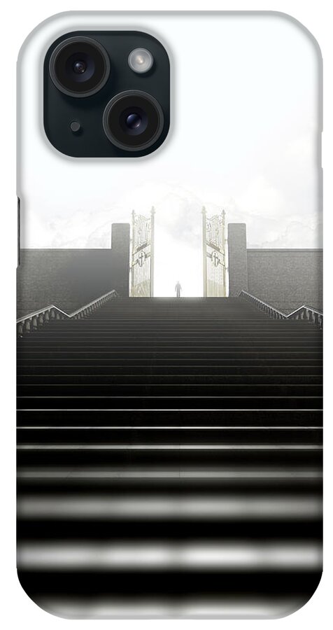 Heaven iPhone Case featuring the digital art Heavens Gates And Silhouette #3 by Allan Swart