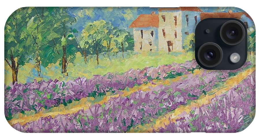 Provence iPhone Case featuring the painting Lavender field Provence #4 by Frederic Payet