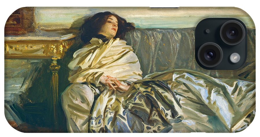 John Singer Sargent iPhone Case featuring the painting Nonchaloir. Repose by John Singer Sargent