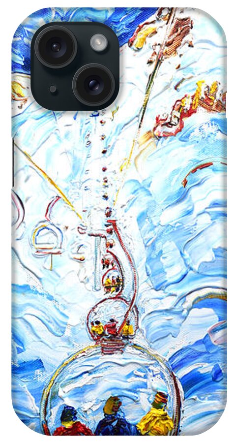 Tignes iPhone Case featuring the painting 3 On A Chair by Pete Caswell