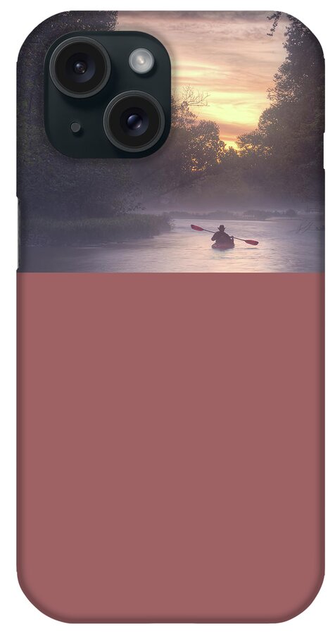 2015 iPhone Case featuring the photograph Paddling in Mist #4 by Robert Charity