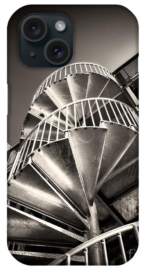 Brixton iPhone Case featuring the photograph Pop Brixton - spiral staircase - industrial style #3 by Lenny Carter