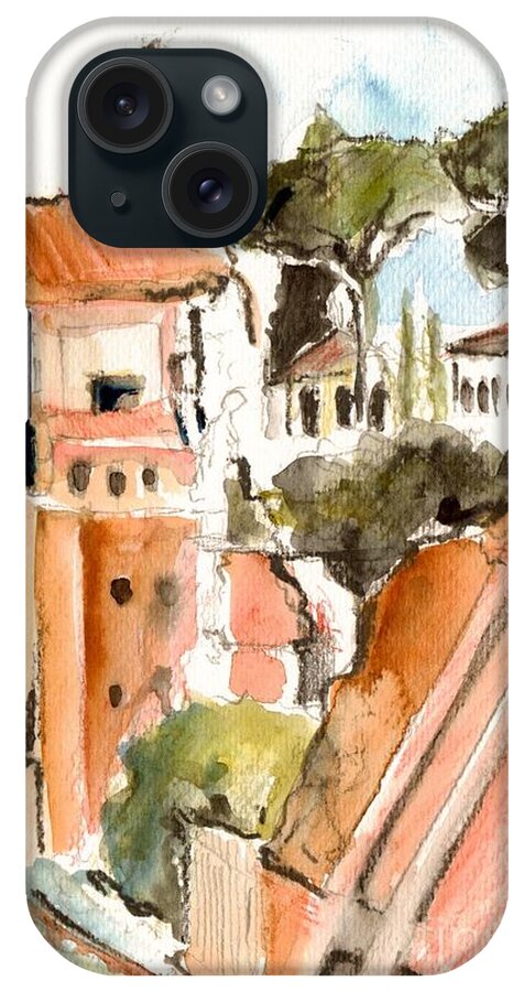 Landscape iPhone Case featuring the painting Rom Italy #4 by Karina Plachetka