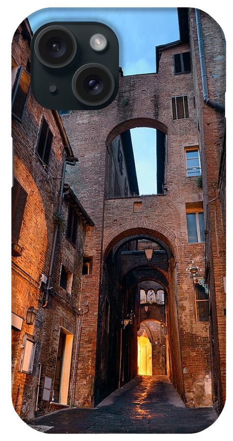 Ancient iPhone Case featuring the photograph Siena street archway #3 by Songquan Deng