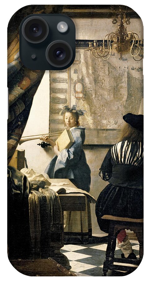 Vermeer iPhone Case featuring the painting The Artist's Studio by Jan Vermeer