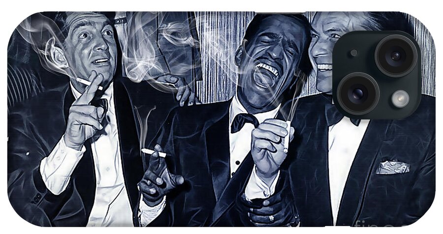 Frank Sinatra iPhone Case featuring the mixed media The Rat Pack Collection #1 by Marvin Blaine