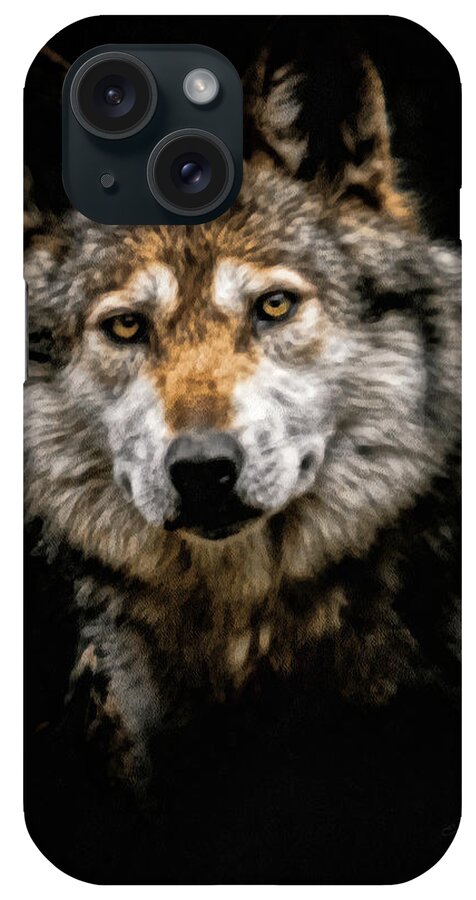 Wolf iPhone Case featuring the digital art The Wolf #3 by Ernest Echols