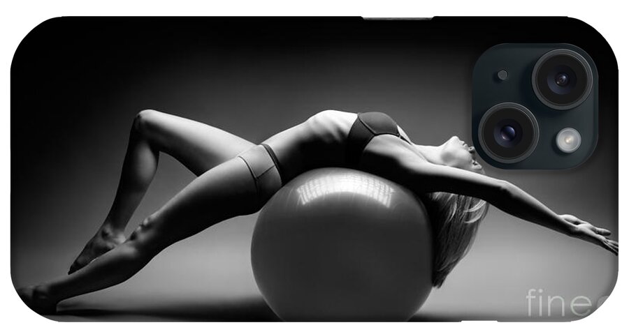 Woman iPhone Case featuring the photograph Woman on a Ball #3 by Maxim Images Exquisite Prints
