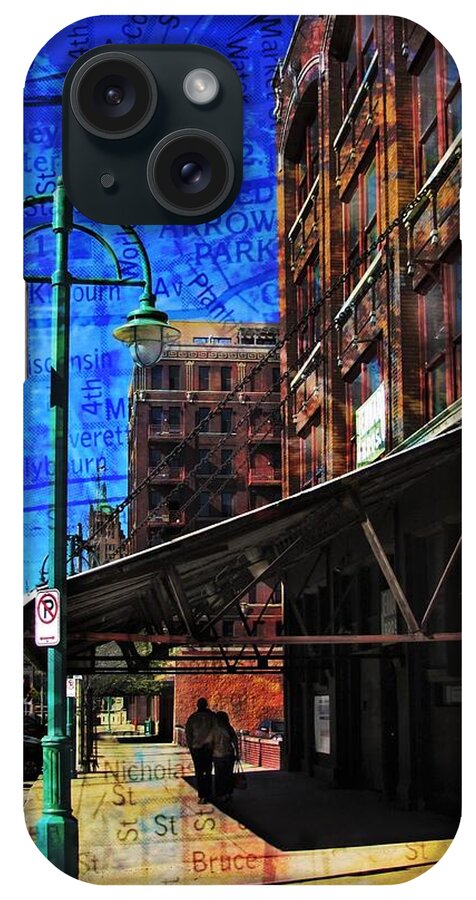 Fusion Foto Art iPhone Case featuring the digital art 3rd Ward Awning Abstract Map by Anita Burgermeister