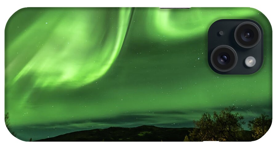 Alaska iPhone Case featuring the photograph Aurora Borealis, Northern Lights in Denali National Park #4 by Brenda Jacobs