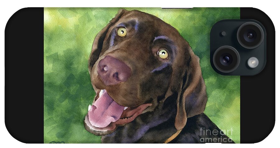 Chocolate iPhone Case featuring the painting Chocolate Lab #3 by David Rogers