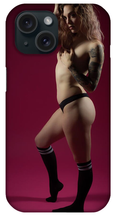 Implied Nude iPhone Case featuring the photograph Danni #4 by La Bella Vita Boudoir