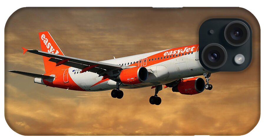 Easyjet iPhone Case featuring the photograph EasyJet Airbus A319-111 #4 by Smart Aviation