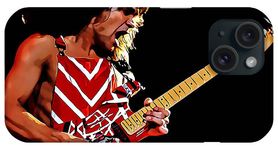Eddie Van Halen iPhone Case featuring the mixed media Eddie Van Halen Art #4 by Marvin Blaine