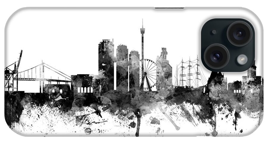 Sweden iPhone Case featuring the digital art Gothenburg Sweden Skyline #4 by Michael Tompsett