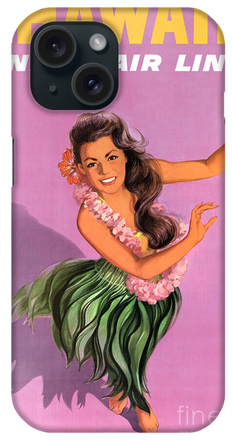 Travel iPhone Case featuring the painting Hawaii Vintage Travel Poster Restored #4 by Vintage Treasure