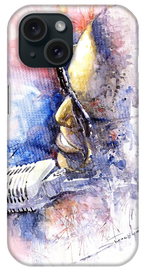 Watercolor iPhone Case featuring the painting Jazz Ray Charles #4 by Yuriy Shevchuk
