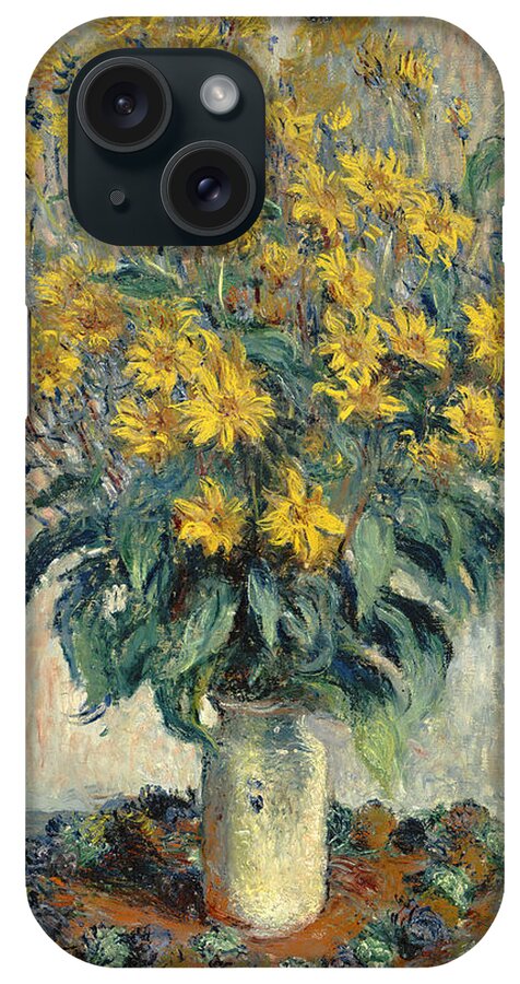 Claude Monet iPhone Case featuring the painting Jerusalem Artichoke Flowers #4 by Claude Monet