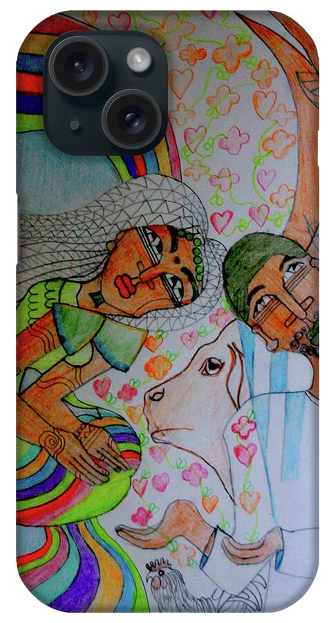 Jesus iPhone Case featuring the painting Kintu and Nambi A Folktale #4 by Gloria Ssali