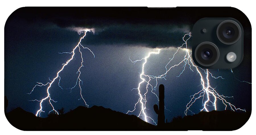 Landscape iPhone Case featuring the photograph 4 Lightning Bolts Fine Art Photography Print by James BO Insogna