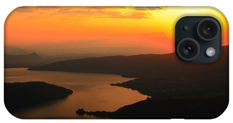 Sunset iPhone Case featuring the digital art Sunset #4 by Maye Loeser