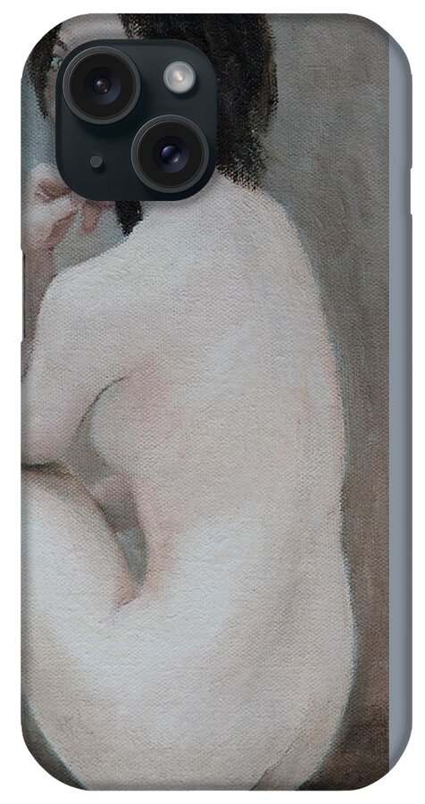 Nude iPhone Case featuring the painting Thought #5 by Masami Iida