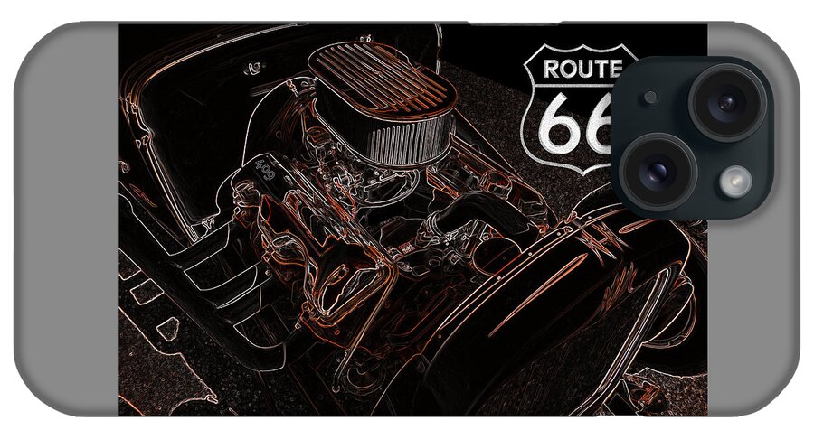 Route 66 iPhone Case featuring the digital art 409 Powered by Darrell Foster
