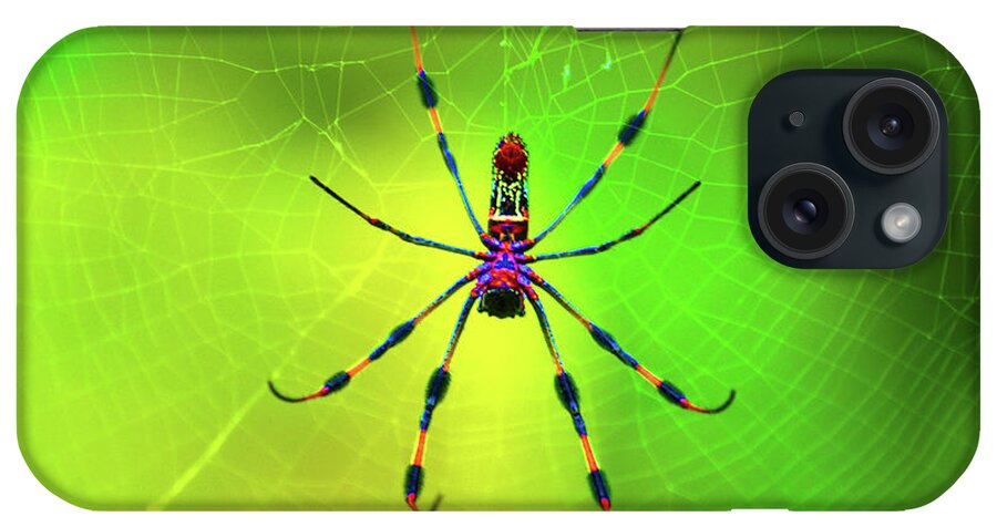 Banana Spider iPhone Case featuring the digital art 42- Come Closer by Joseph Keane