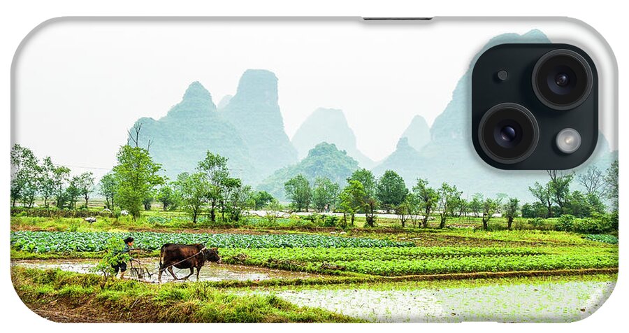 The Beautiful Karst Rural Scenery In Spring iPhone Case featuring the photograph Karst rural scenery in spring #47 by Carl Ning
