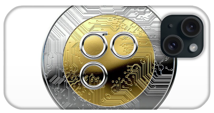 Omisego iPhone Case featuring the digital art Cryptocurrency Physical Coin #5 by Allan Swart