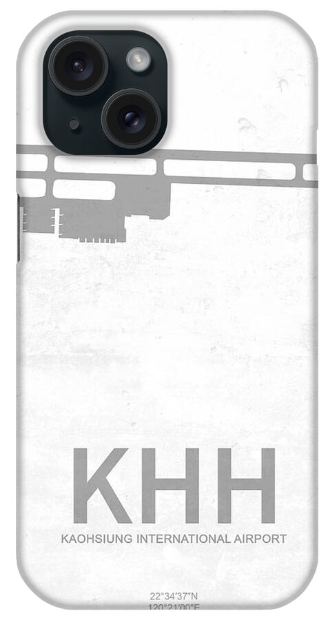 Silhouette iPhone Case featuring the digital art KHH Kaohsiung international Airport in Kaohsiung Taiwan Runway S #5 by Jurq Studio