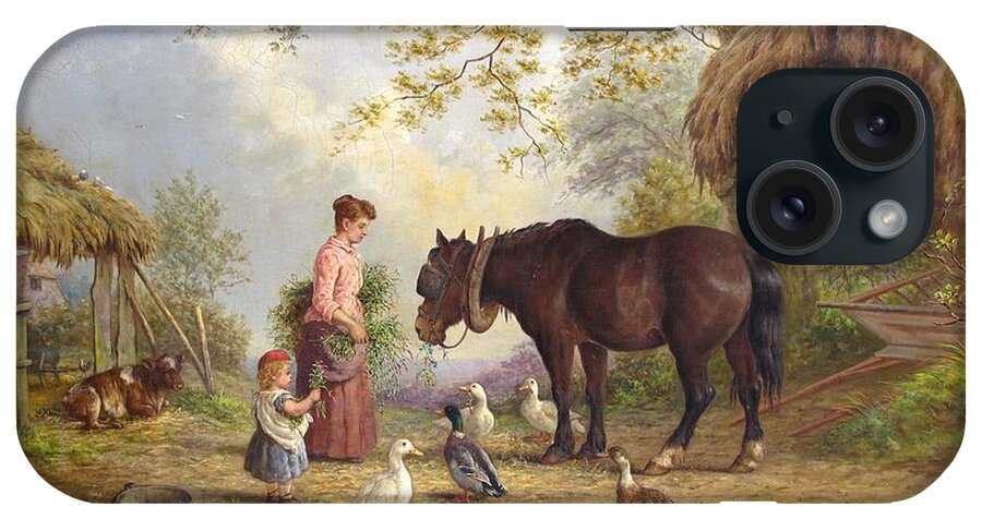Henry Charles Bryant (1812-1890) iPhone Case featuring the painting The Farm #5 by Henry Charles