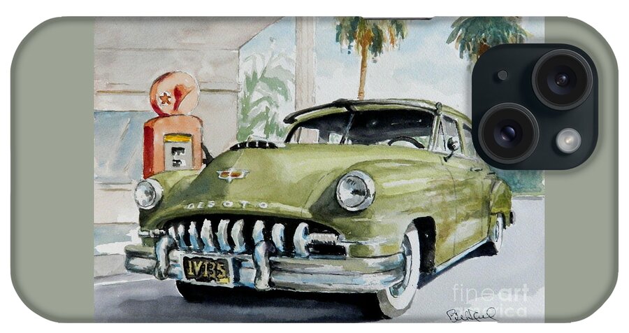 Classic Car iPhone Case featuring the painting '52 Desoto #52 by William Reed