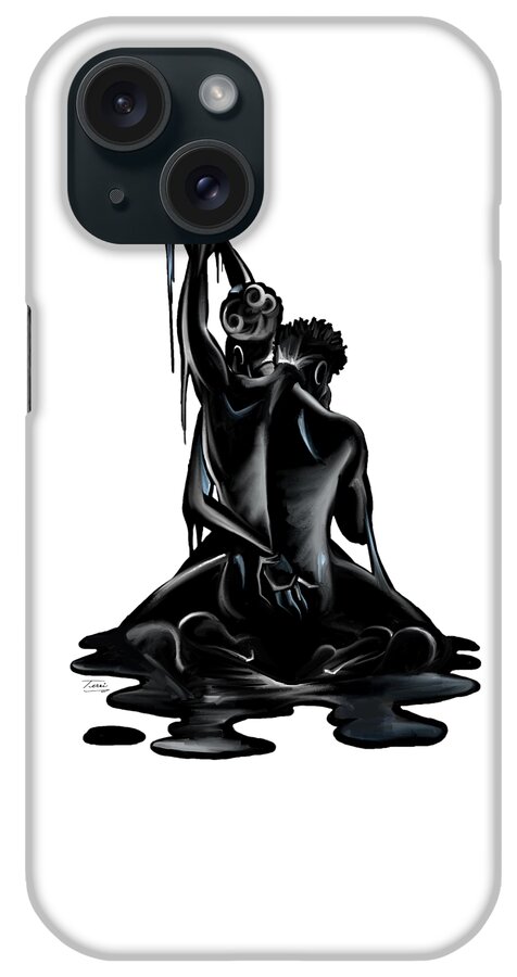 Black iPhone Case featuring the drawing Black. #6 by Terri Meredith