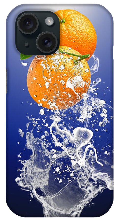 Orange iPhone Case featuring the mixed media Orange Splash #6 by Marvin Blaine