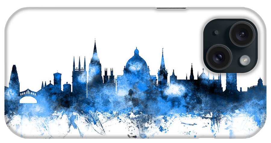 City iPhone Case featuring the digital art Oxford England Skyline #6 by Michael Tompsett