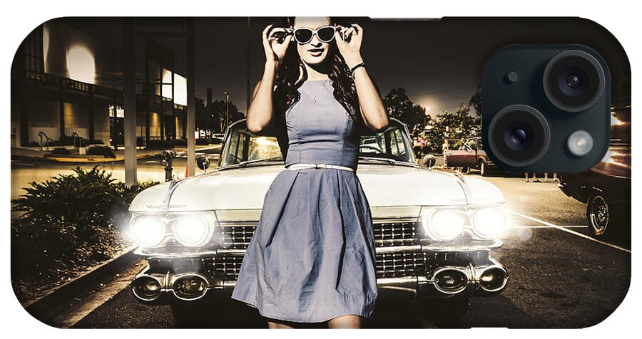 Rockabilly iPhone Case featuring the photograph 60s American car culture by Jorgo Photography