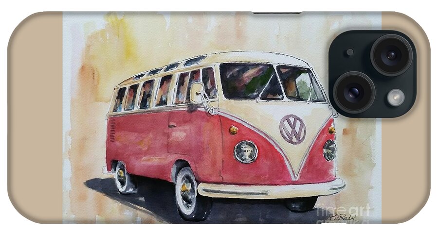 Vintage V.w. iPhone Case featuring the painting '63 V.W. Bus #63 by William Reed
