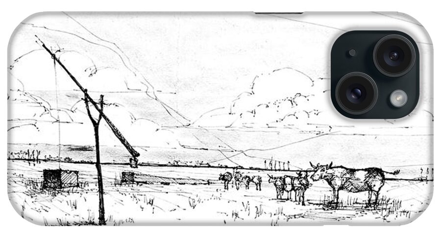 Sustainability iPhone Case featuring the drawing 6.35.Hungary-4-detail-f by Charlie Szoradi