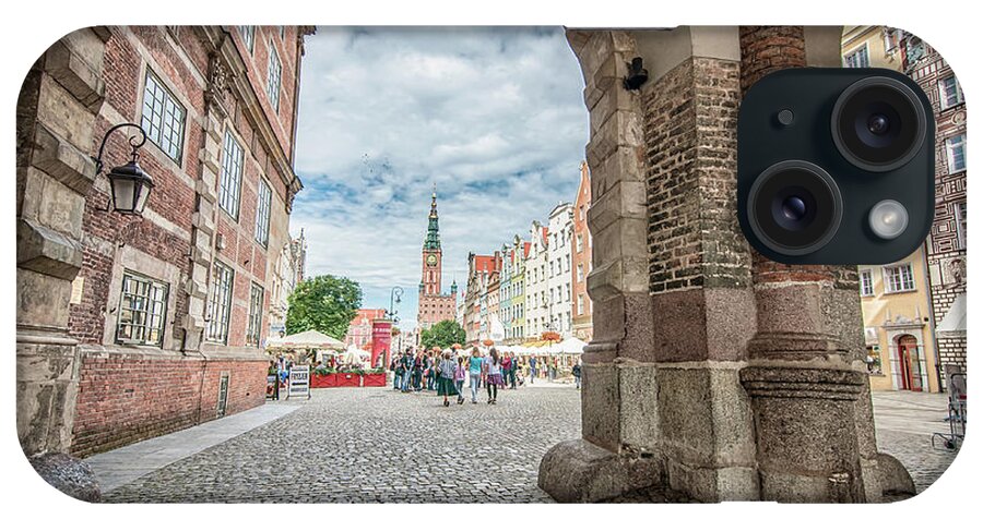 City iPhone Case featuring the photograph Green Gate, Long Market Street, Gdansk, Poland by Mariusz Talarek
