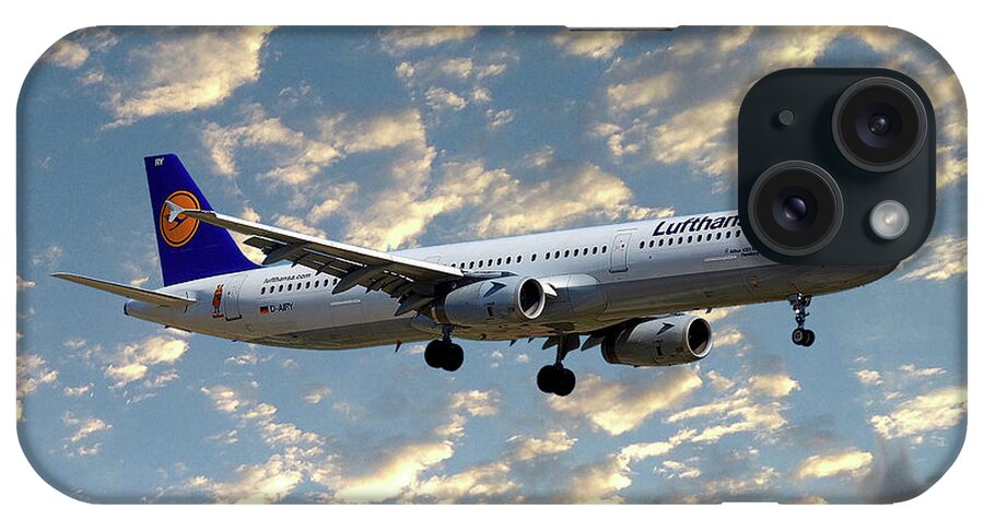 Lufthansa iPhone Case featuring the photograph Lufthansa Airbus A321-131 #7 by Smart Aviation