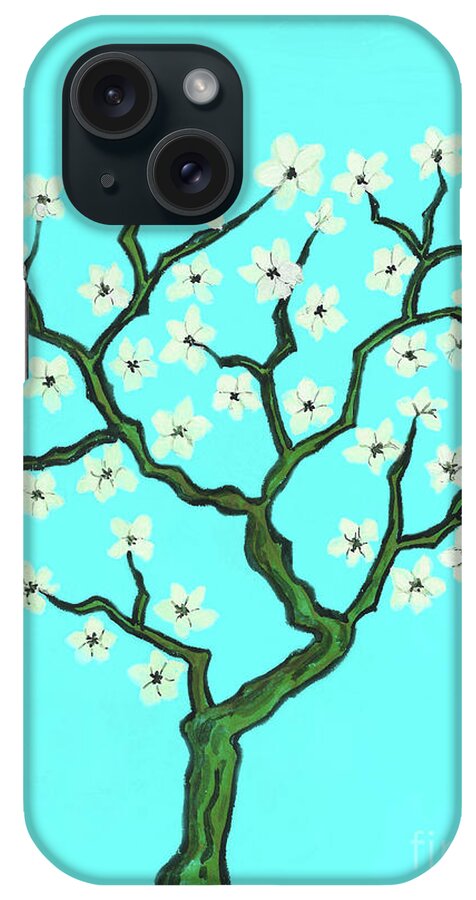 Art iPhone Case featuring the painting Spring tree in blossom, painting #7 by Irina Afonskaya