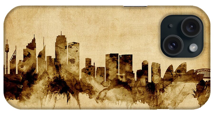 Sydney iPhone Case featuring the digital art Sydney Australia Skyline #7 by Michael Tompsett