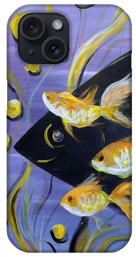 Fish iPhone Case featuring the painting 8 Gold Fish by Gina De Gorna