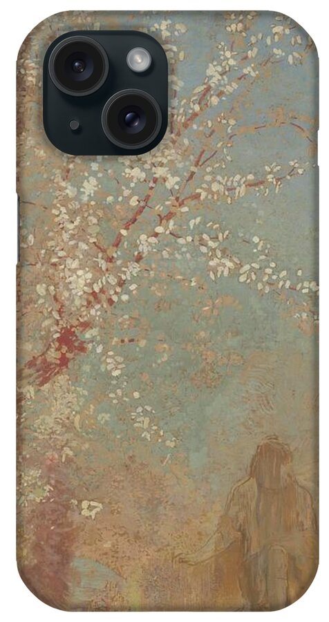 The Red Tree 1905 Odilon Redon (1840 - 1916) iPhone Case featuring the painting The Red Tree #8 by Odilon Redon